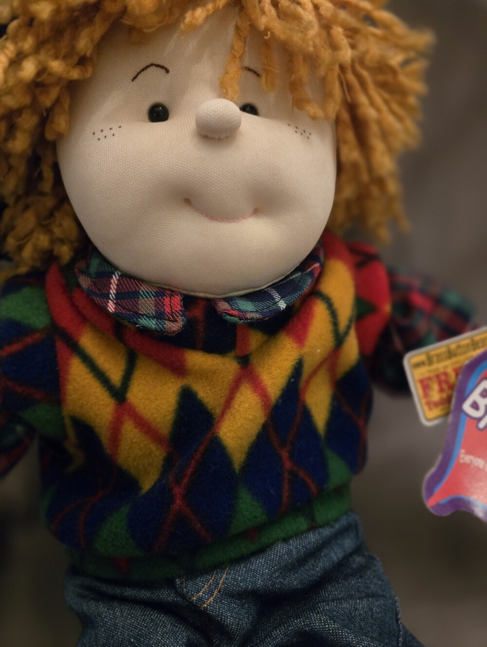 Sweetie Pie Kids Brandon Doll 16” Plaid Shirt Yarn Hair Retro 90s Outfit W/ Tags - Picture 4 of 8